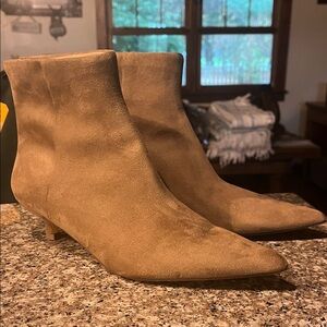 Tahari Tan Suede Heeled Boots